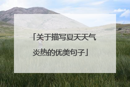 关于描写夏天天气炎热的优美句子