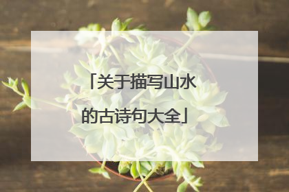 关于描写山水的古诗句大全