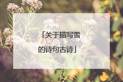 关于描写雪的诗句古诗