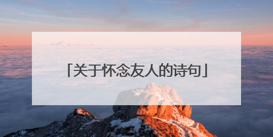 关于怀念友人的诗句