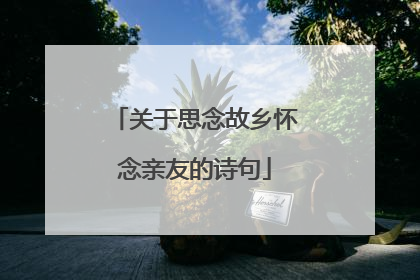 关于思念故乡怀念亲友的诗句