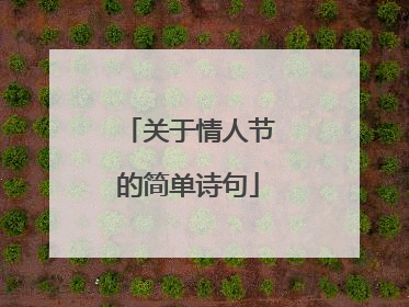 关于情人节的简单诗句