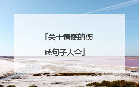 关于情感的伤感句子大全