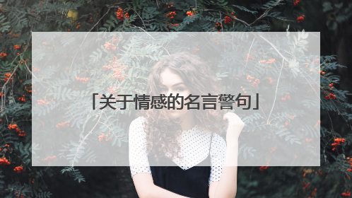 关于情感的名言警句