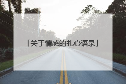 关于情感的扎心语录