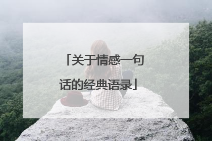 关于情感一句话的经典语录