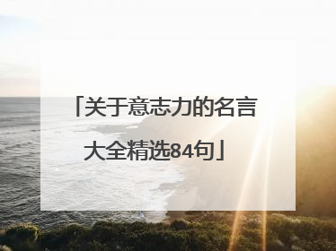 关于意志力的名言大全精选84句