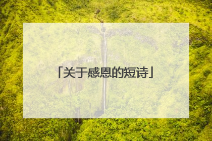 关于感恩的短诗