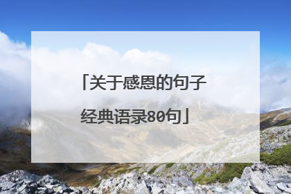 关于感恩的句子经典语录80句