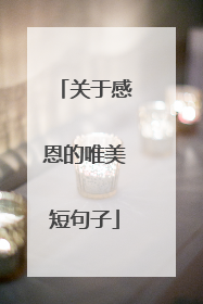 关于感恩的唯美短句子