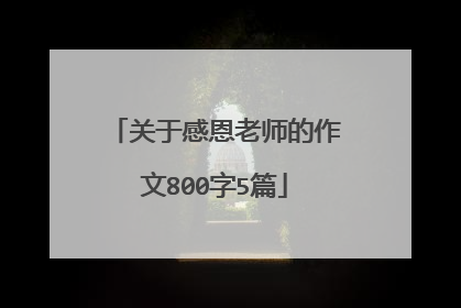 关于感恩老师的作文800字5篇