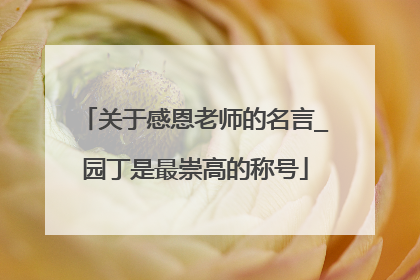 关于感恩老师的名言_园丁是最崇高的称号