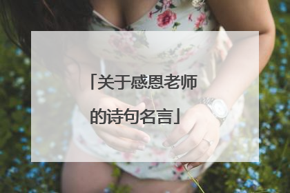 关于感恩老师的诗句名言