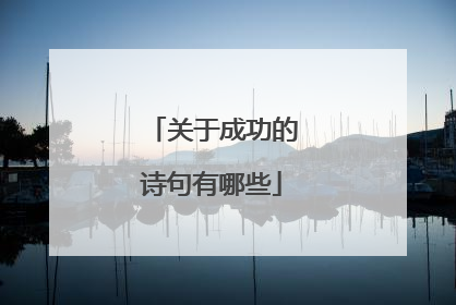 关于成功的诗句有哪些