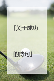 关于成功的诗句