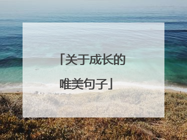 关于成长的唯美句子