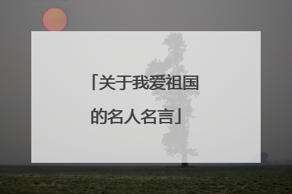 关于我爱祖国的名人名言