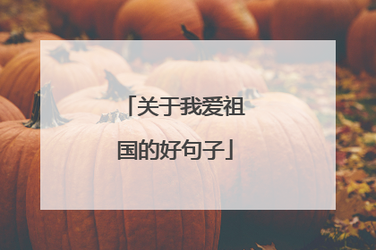 关于我爱祖国的好句子