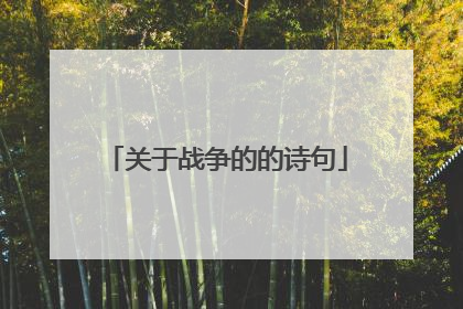 关于战争的的诗句