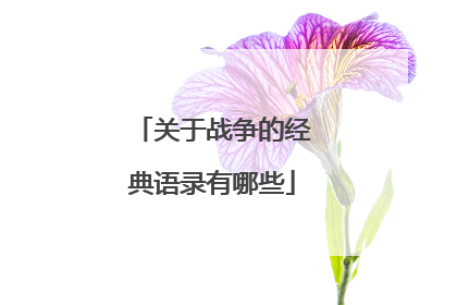 关于战争的经典语录有哪些