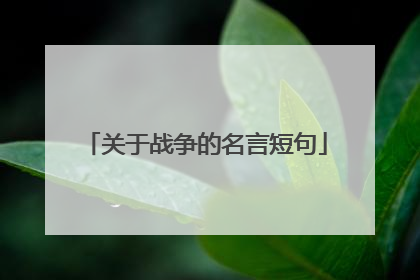 关于战争的名言短句