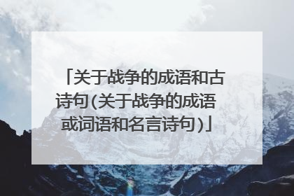 关于战争的成语和古诗句(关于战争的成语或词语和名言诗句)
