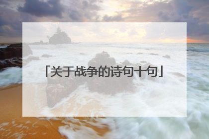 关于战争的诗句十句
