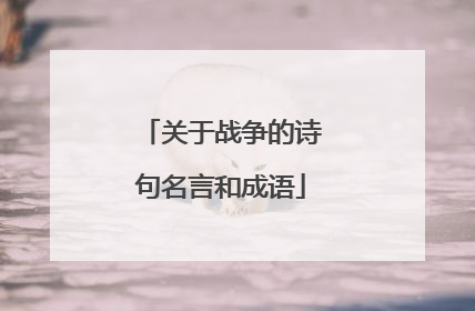 关于战争的诗句名言和成语
