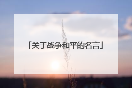 关于战争和平的名言