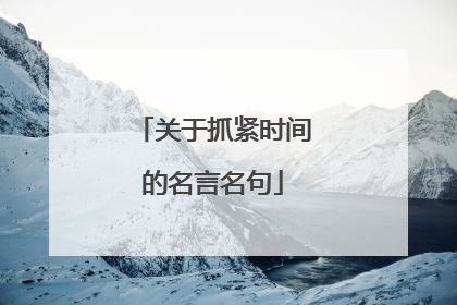 关于抓紧时间的名言名句