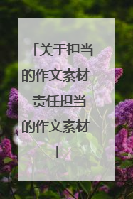 关于担当的作文素材 责任担当的作文素材
