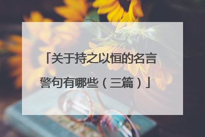 关于持之以恒的名言警句有哪些(三篇)