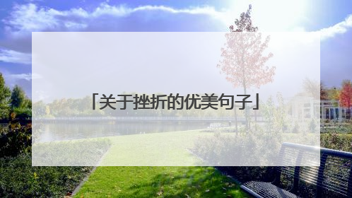 关于挫折的优美句子