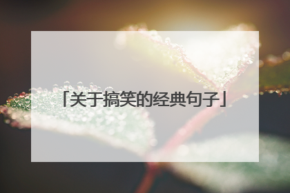 关于搞笑的经典句子