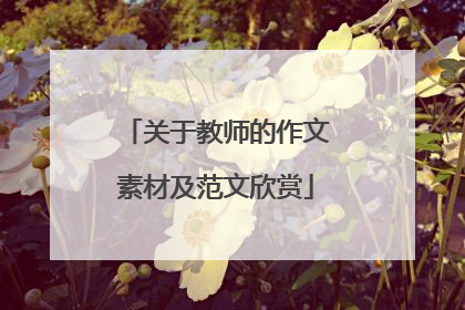 关于教师的作文素材及范文欣赏