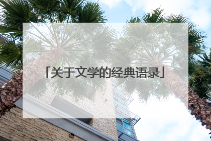 关于文学的经典语录