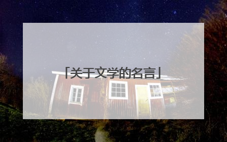 关于文学的名言