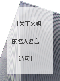 关于文明的名人名言诗句