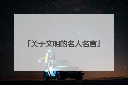 关于文明的名人名言