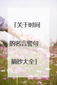 关于时间的名言警句摘抄大全