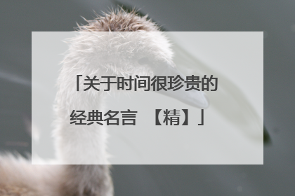 关于时间很珍贵的经典名言 【精】