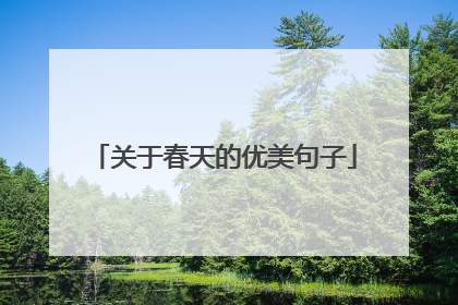 关于春天的优美句子