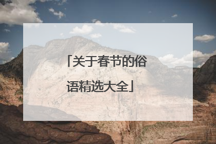 关于春节的俗语精选大全