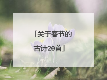 关于春节的古诗20首