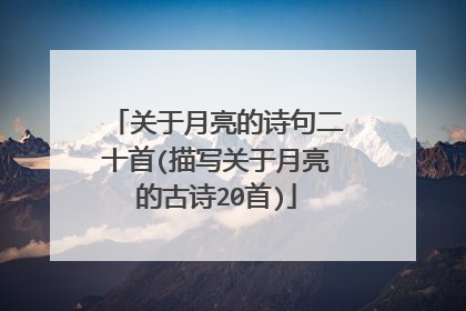 关于月亮的诗句二十首(描写关于月亮的古诗20首)