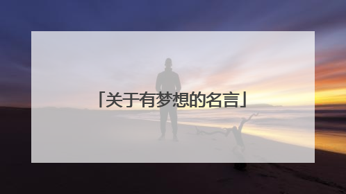 关于有梦想的名言
