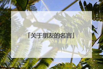 关于朋友的名言