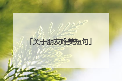 关于朋友唯美短句