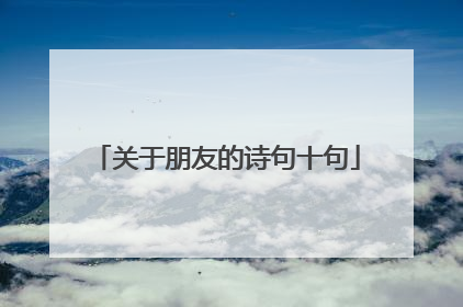 关于朋友的诗句十句