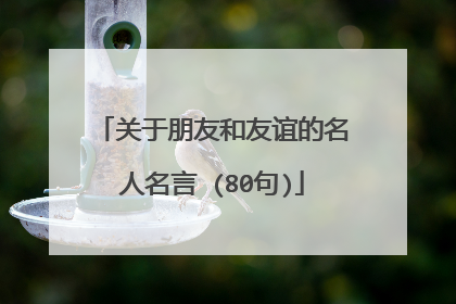 关于朋友和友谊的名人名言 (80句)